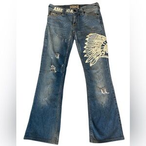 Allen B (Allen Schwartz) Y2K extremely rare “America” jeans size 27